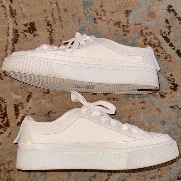 Allsaints Milla Low Top Womens US 11 / EU 41 White Leather Lace up Sneakers - Picture 10 of 12